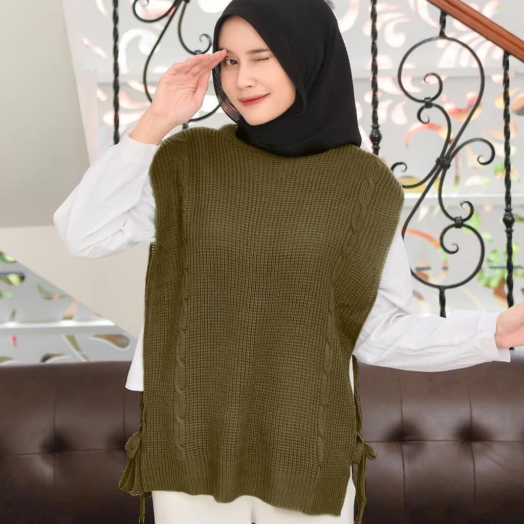 Nara Grosir - Cable You Vest l Sweater Polos l Sweater Pria dan Wanita