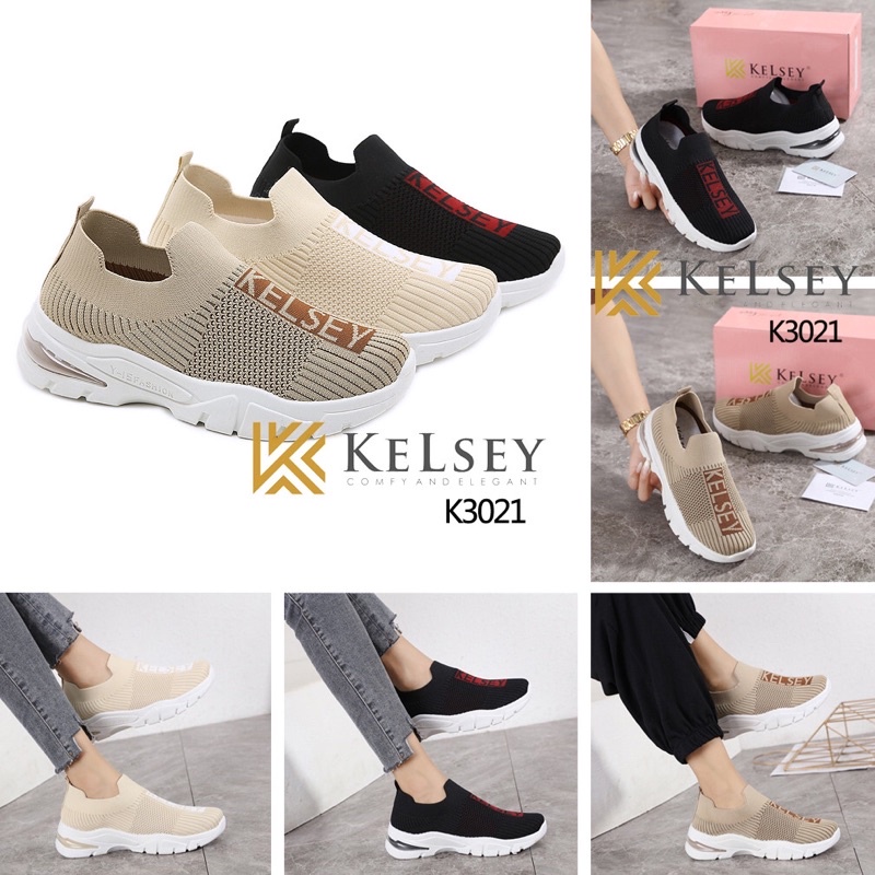 (GRATIS ALAS KAKI) Nicole Sepatu Sneakers Air Boots Wanita 4,5cm  Kelsey / Sepatu Flyknit Wanita K3021