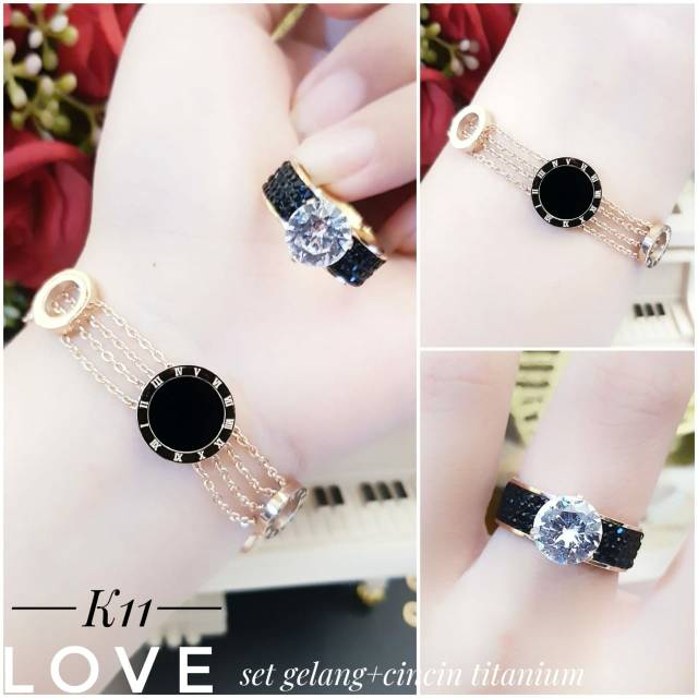 Set Titanium Gelang dan Cincin