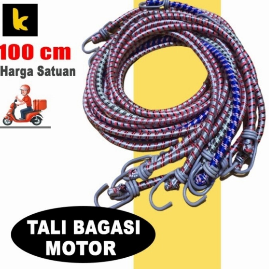 【GOGOMART】Tali Motor Barang Bagasi / Pengikat Helm Elastis Karet Sepeda - 1 Meter