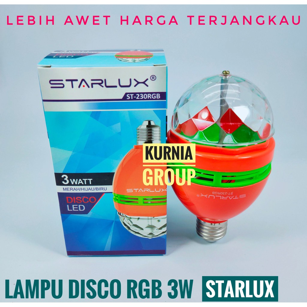 Lampu LED DISCO FULL COLOUR Auto ROTATE Rotating Lamp LAMPU DUGEM KARAOKE 3W Muter otomatis