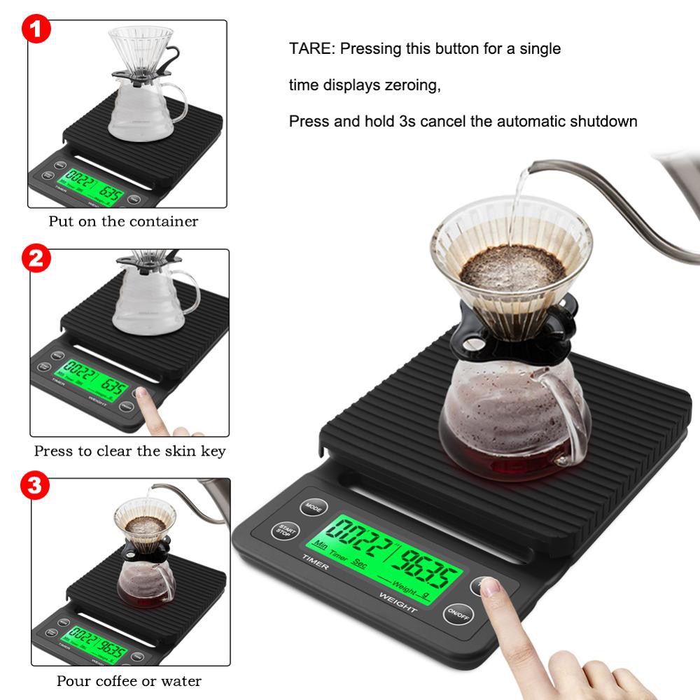 Taffware Digipounds NS CF1 Timbangan Digital Kopi Dapur  3kg 0.1g dengan Timer