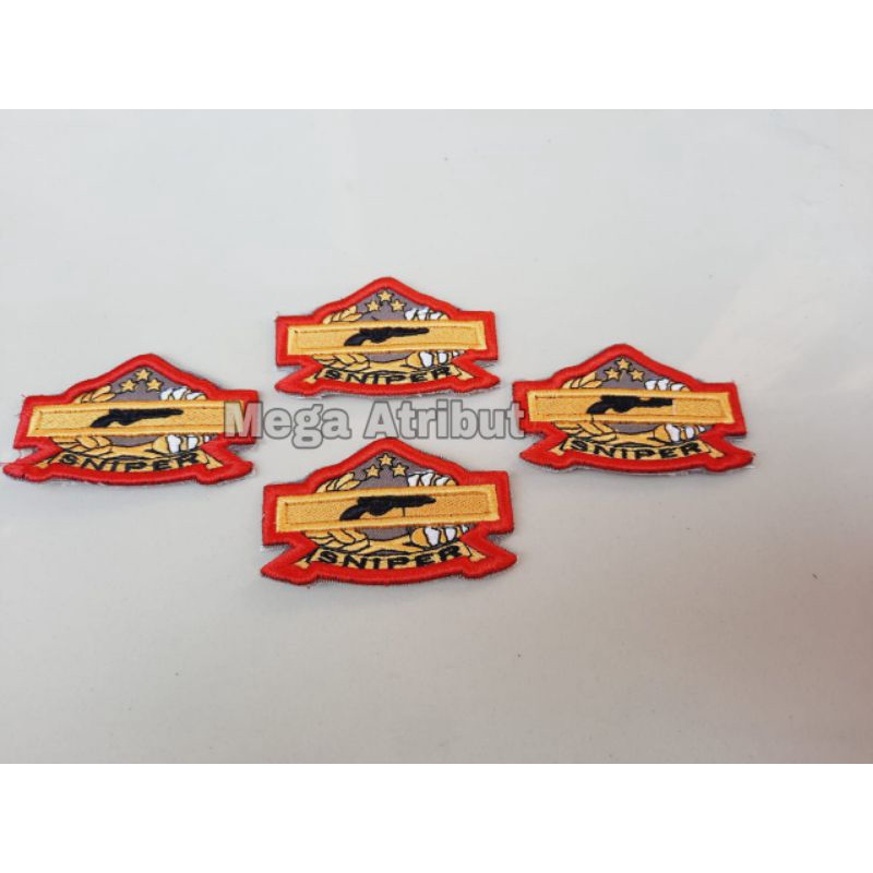 brivet/pin sniper polri bordir timbul