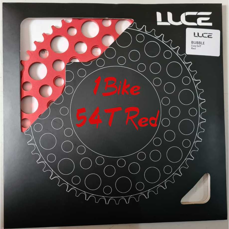 Chainring Luce 54T BCD 130 Bubble Black &amp; Red