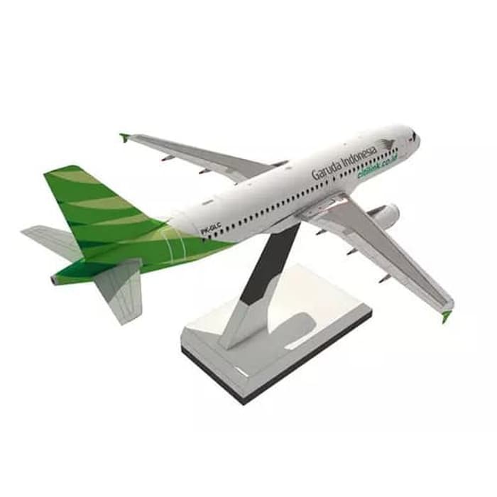 DIY Miniatur Papercraft Pesawat Airbus A320 Garuda Indonesia Citilink