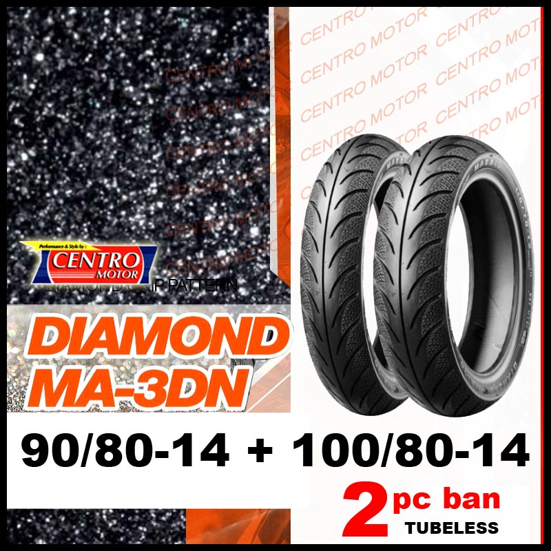 MAXXIS DIAMOND 90/80-14 + 100/80-14 PAKET BAN TUBELESS MATIC