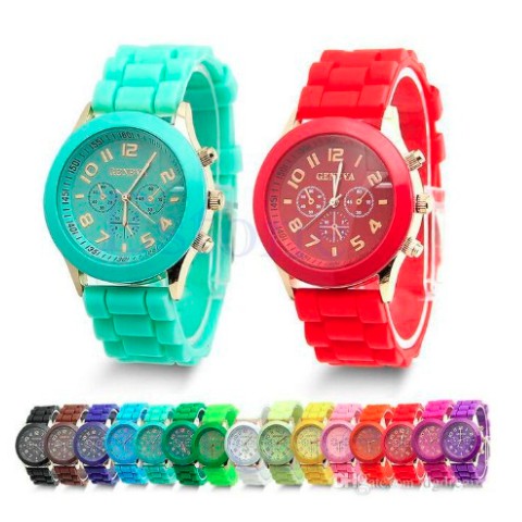 BAJ Jam Tangan GENEVA 259 Wanita Pria COUPLE Analog Fashion Casual Quartz Watch Rubber GN001 C6 C7