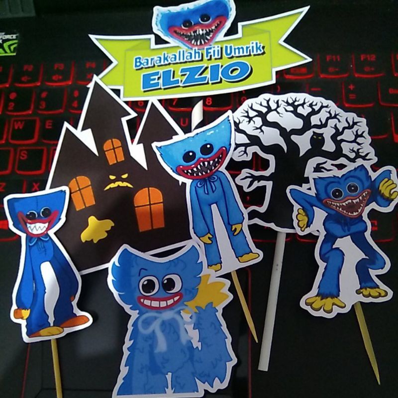 cake topper hiasan huggy wuggy