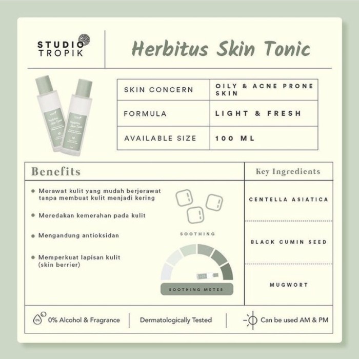 STUDIO TROPIK Skin Tonic - Herbitus Probiome 100ML- BPOM