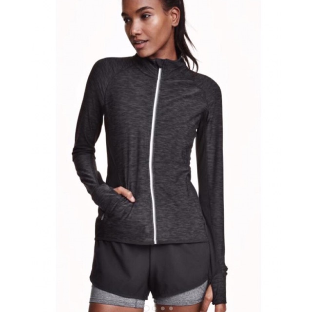 H&M RUNNING JACKET - BLACK MARL