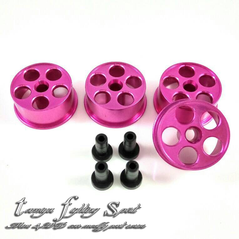 Rep Velg ALU Tamiya 4pcs 94710  Aluminium Wheel  Velg ALU 5 M Pink (VA5M06)