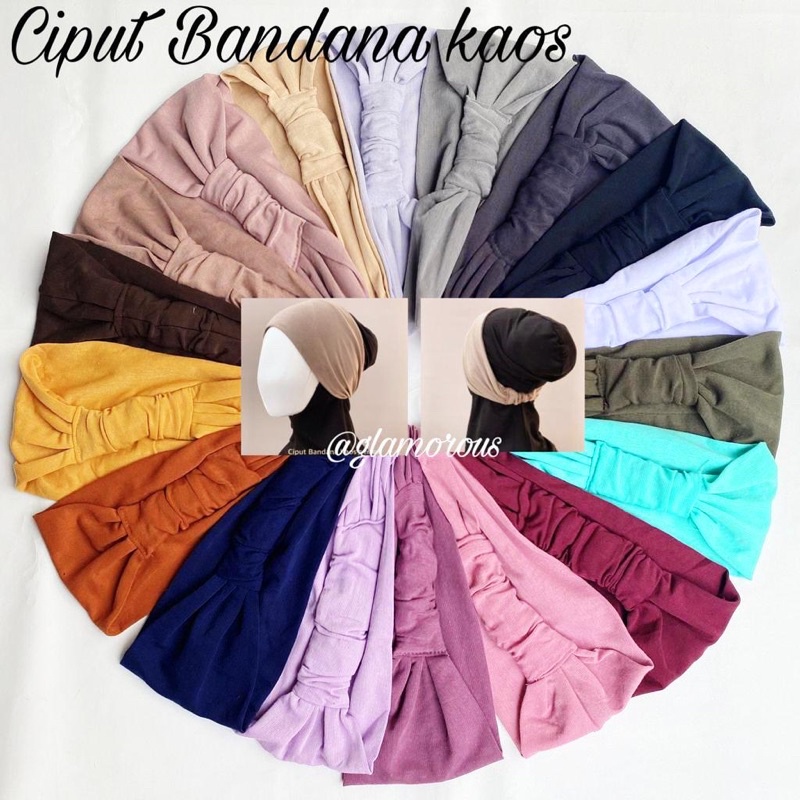 Ciput Bandana hijab Premium bahan Kaos adem model pita daleman kerudung