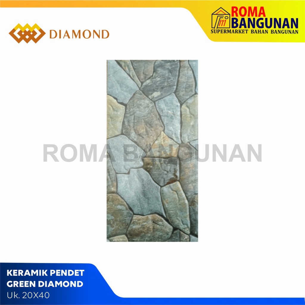 Diamond Keramik Dinding / Keramik Pendet Green 20x40