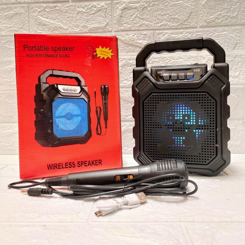 JPJ 668 Series Speaker Portable Bluetooth Karaoke Free Microphone