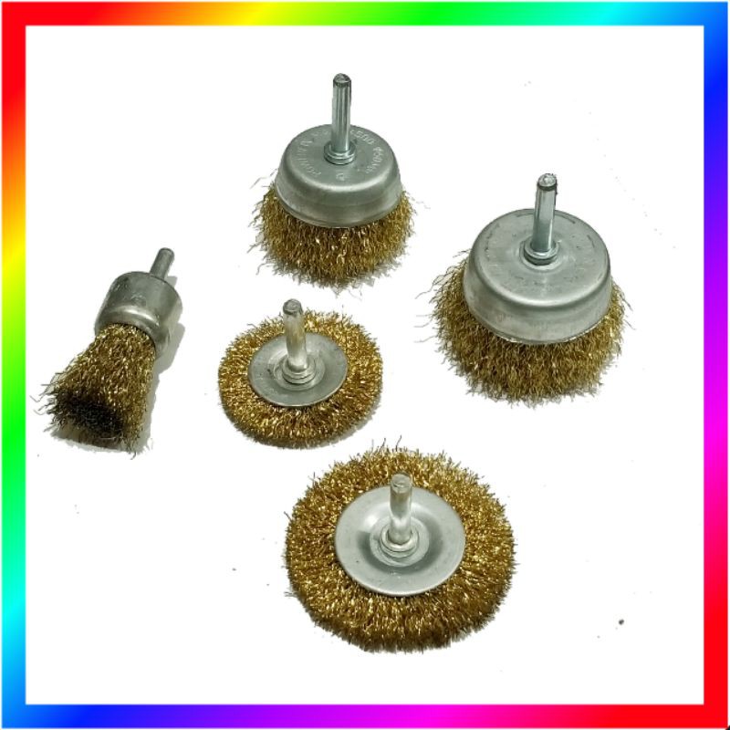 FREED 5 PCS Brush Sikat Mangkok Kawat Kuningan Set Brass Cup Brushes