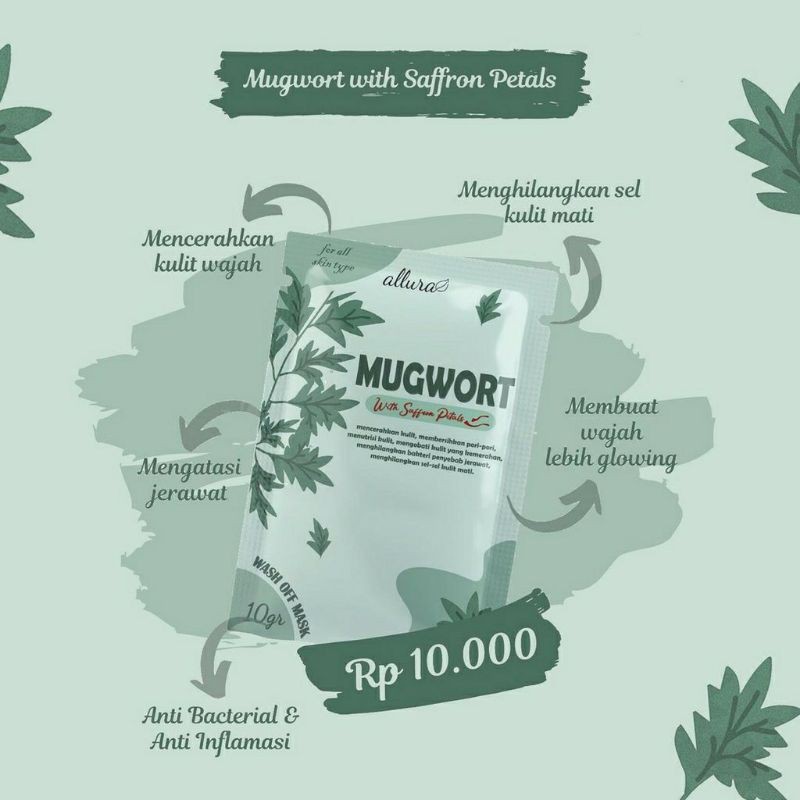 Masker Mugwort Saffron by Allura free spatula