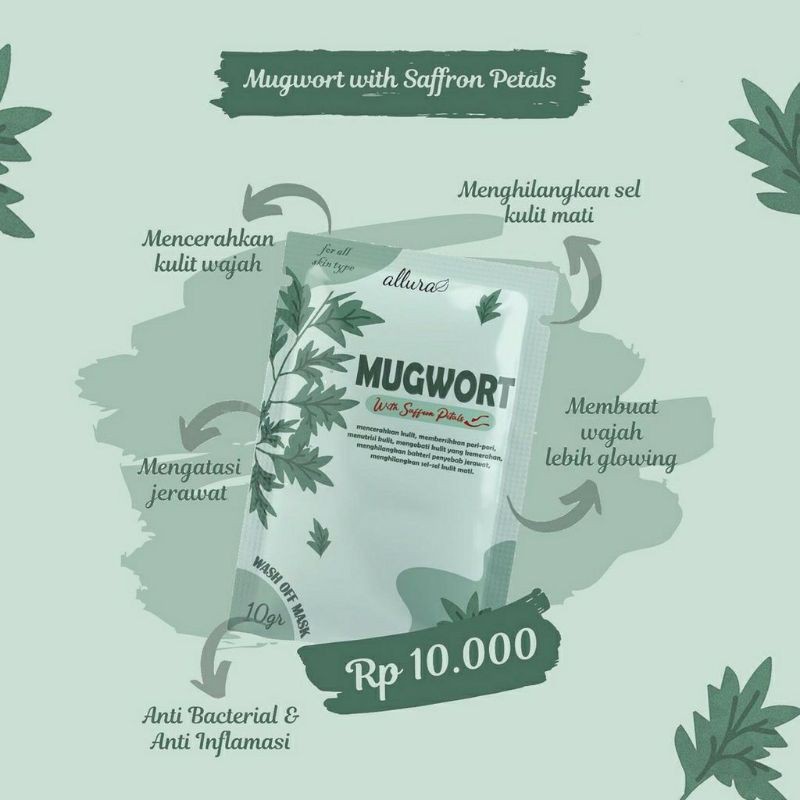 Masker Mugwort Saffron by Allura free spatula