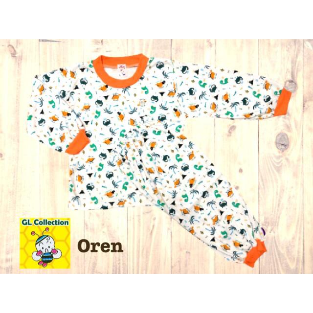 OBRAL!PIYAMA PANJANG OBLONG ANAK SIZE L (3-4TH) XL (5-6TH) MOTIF DINO 100%KATUN