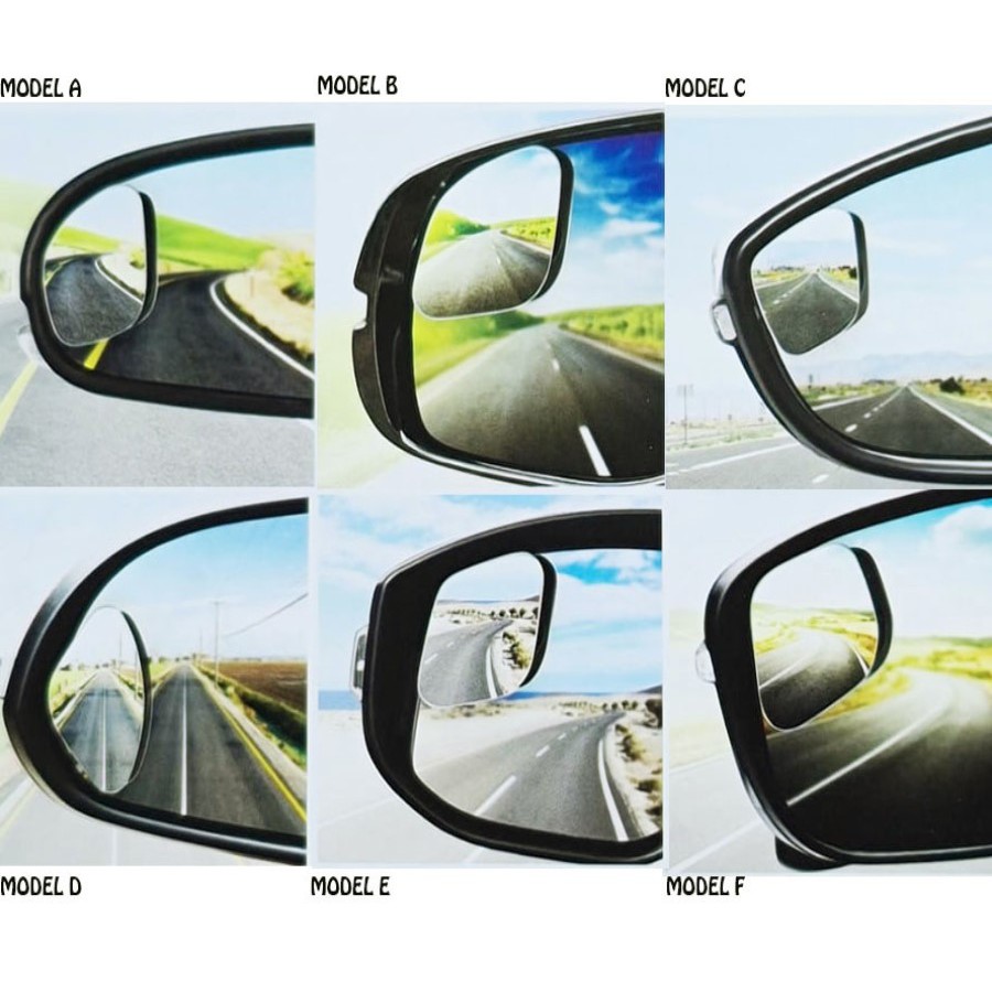 Kaca Tambahan Spion Blind Spot 360 Mini Bezelless (6 Variasi) | Cermin Mobil Frameless