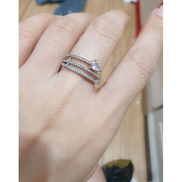 Cincin Titanium Stainless steel asli Free Size Bisa besar kecil Premium Anti karat anti alergi 7657