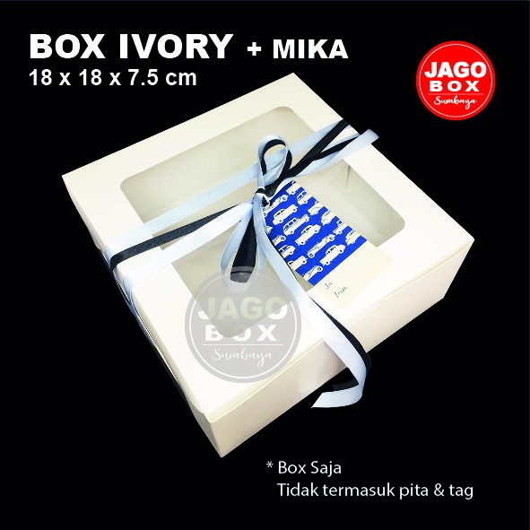 Kotak Dos Box Kue Snack Nasi Putih 18 x 18 x 7,5 cm Lubang Mika