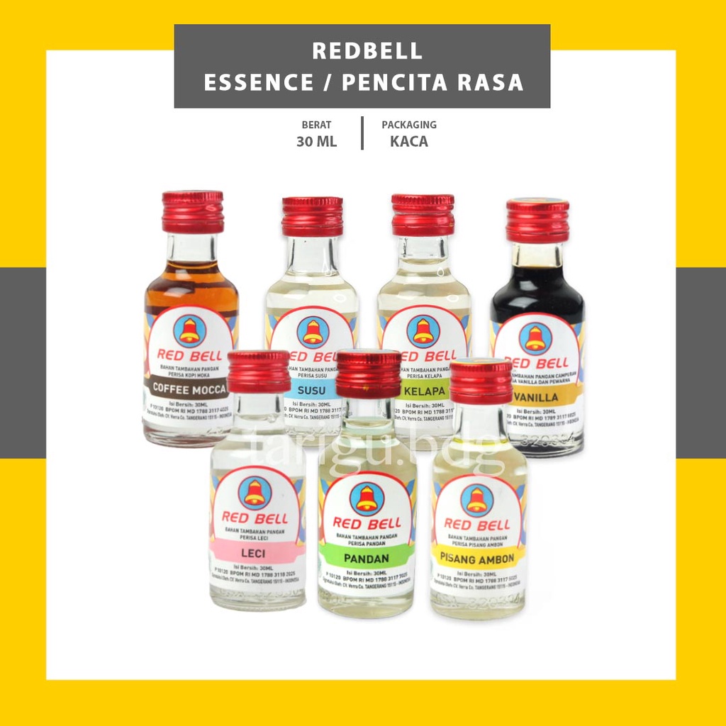 

RED BELL FOOD ESSENCE 30ML - REDBELL PEWARNA AROMA MAKANAN - PENGHARUM MAKANAN VANILLA PANDAN SUSU