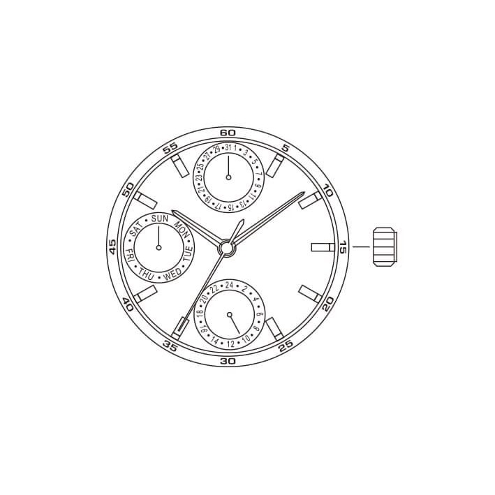 ORIGINAL MOVEMENT MIYOTA GP26 GP27 GP29 6P26 6P27 6P29 MESIN JAM TANGAN MIYOTA 6P 26 27 29 GP 27 29