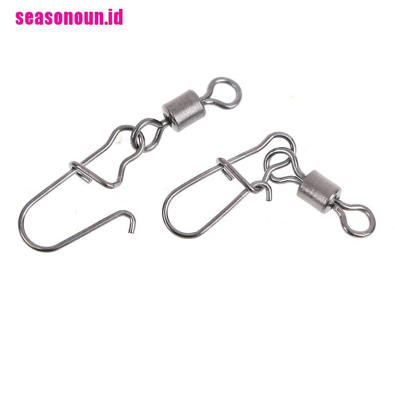 (seasonoun) 200pcs Kili-Kili Pancing rolling swivel Bahan stainless Steel