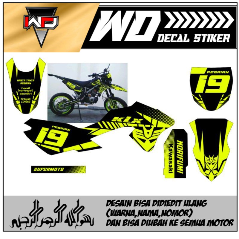 

Dekal sticker klx kuning stabilo