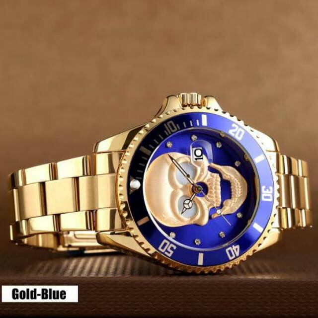 Jam SKMEI 9195 gold tengkorak original WR