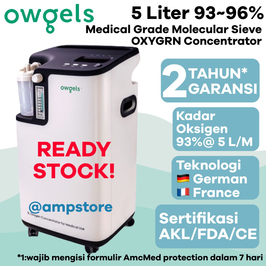 Owgels 5LPM Medical Grade Molecular Sieve Oxygen Concentrator Oksigen