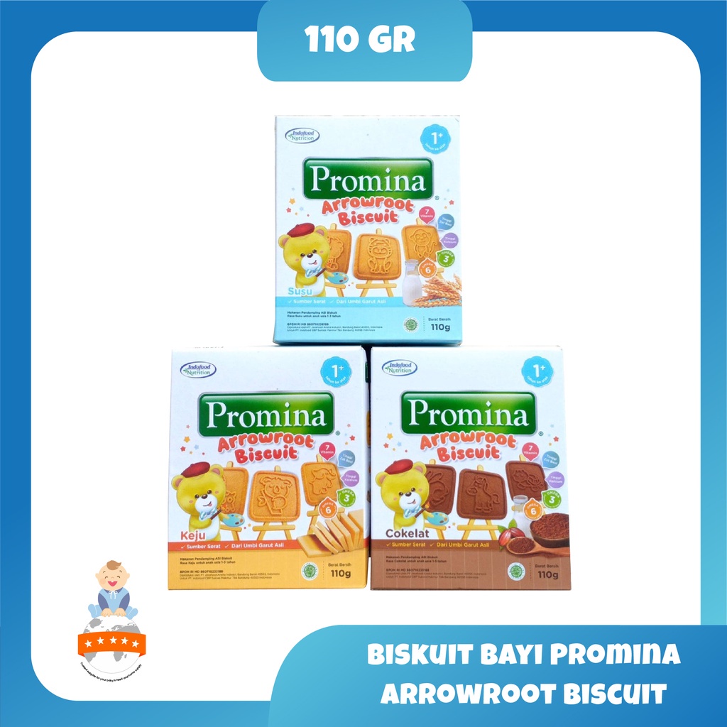 Biskuit Bayi Promina Arrowroot Biscuit 110gram 1+ tahun cocok untuk Mpasi