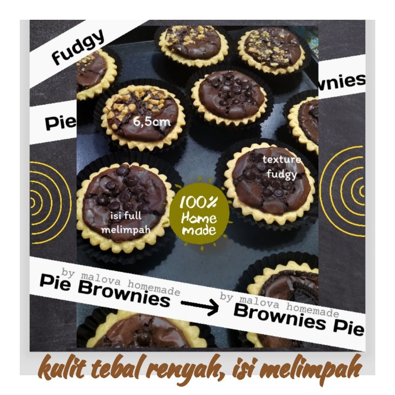 

(isi 12pcs besar 6,5cm) HAMPERS LEBARAN Pie Brownis Coklat/Brownies Pie Premium isi penuh melimpah Brownis Panggang