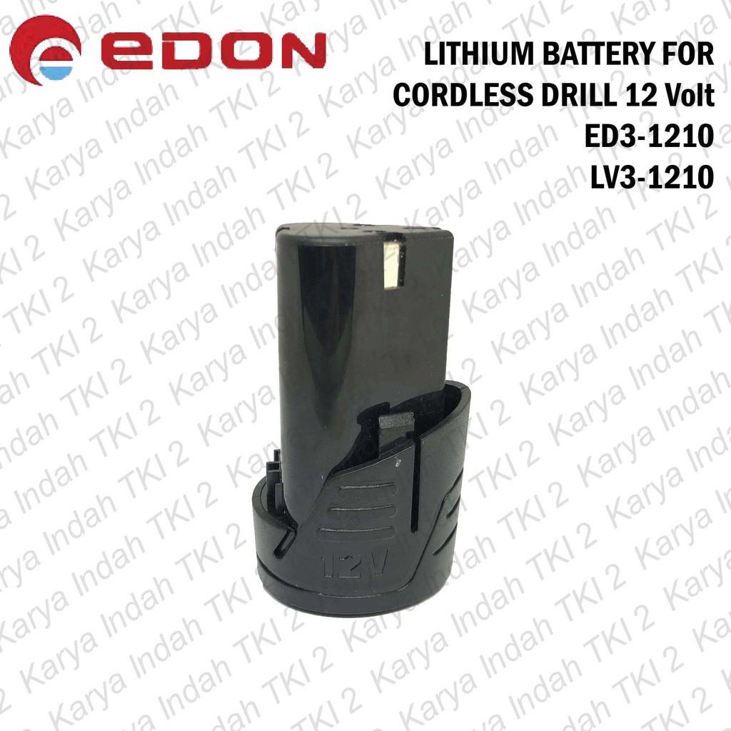 Battery Cordless EDON 12V Baterai Cadangan Bor Batre ED3-1210 LV3-1210