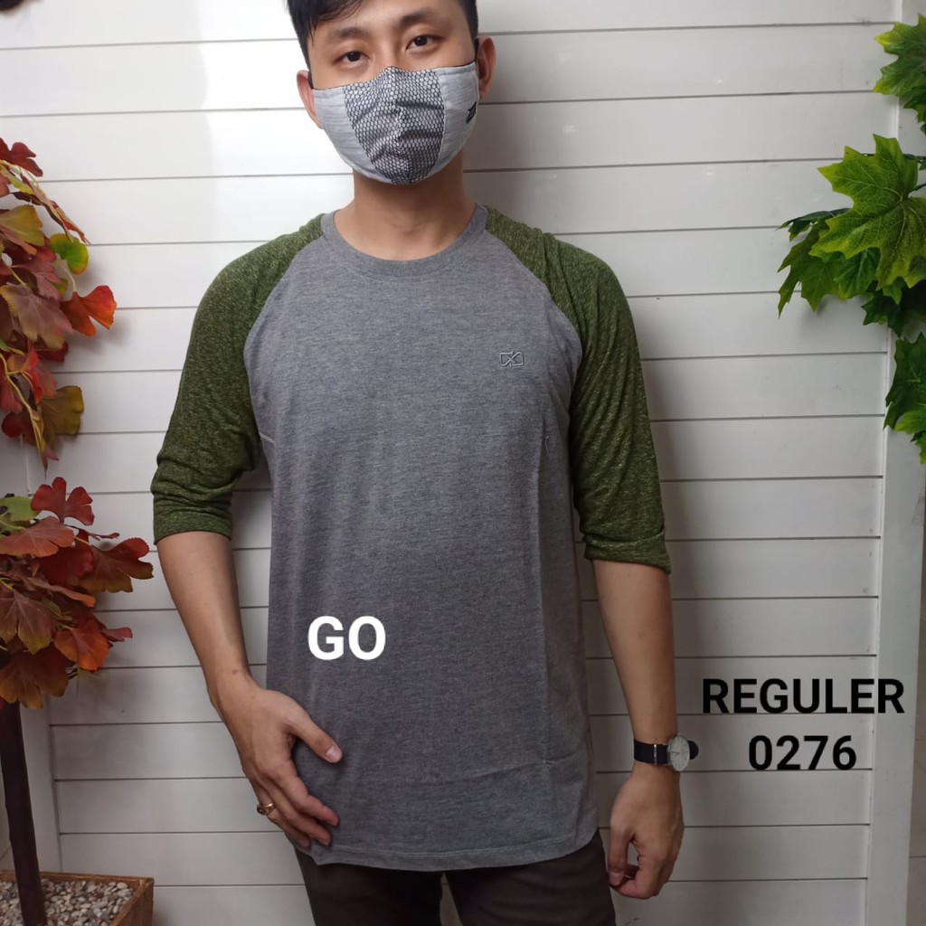 gos MAXMILLIAN KAOS Panjang 3/4 (Regular) Pakaian Pria Atasan Kaos Oblong Original Lengan Panjang