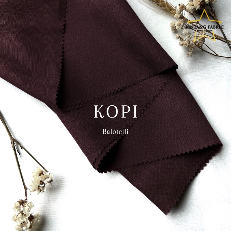 Bahan Bintang Fabric Kain Baloteli Polosan 1 meter-Kopi