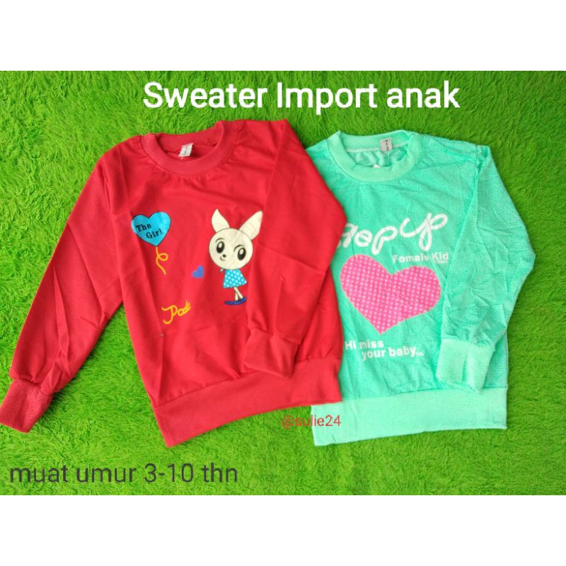 sweater import anak/ kaos lengan panjang anak/ atasan impor anak