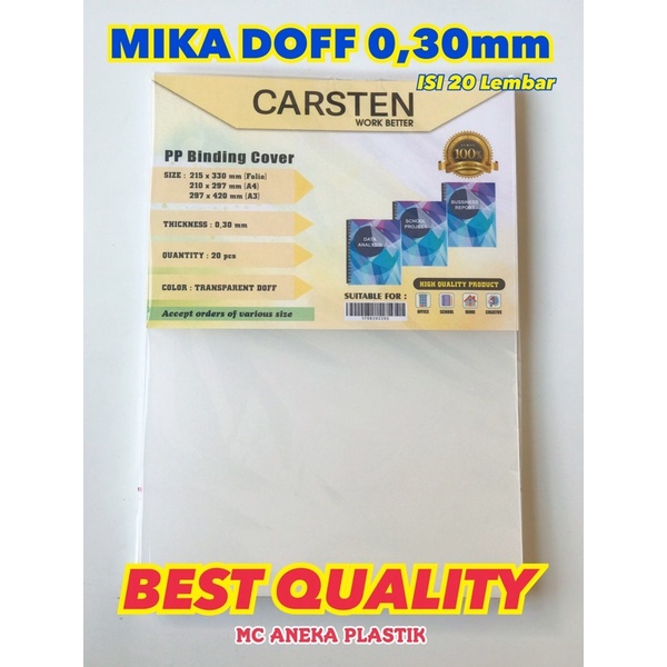 

Cover Mika Jilid Doff PP Pasir Cover Buku 0,30m isi 20pcs