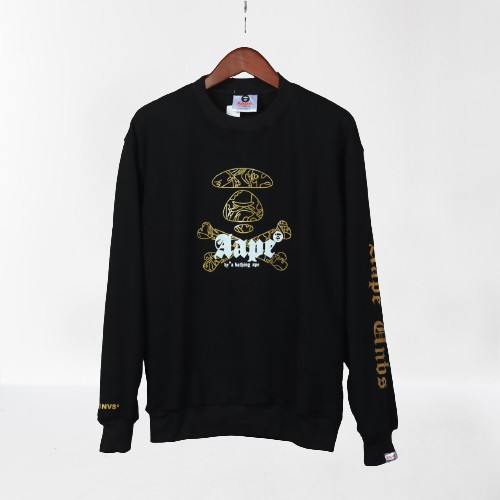 Jaket Sweater Crewneck BP APE GOLD – Black Edition Fashion Trendy Casual Pria Good Brand Quality Sty