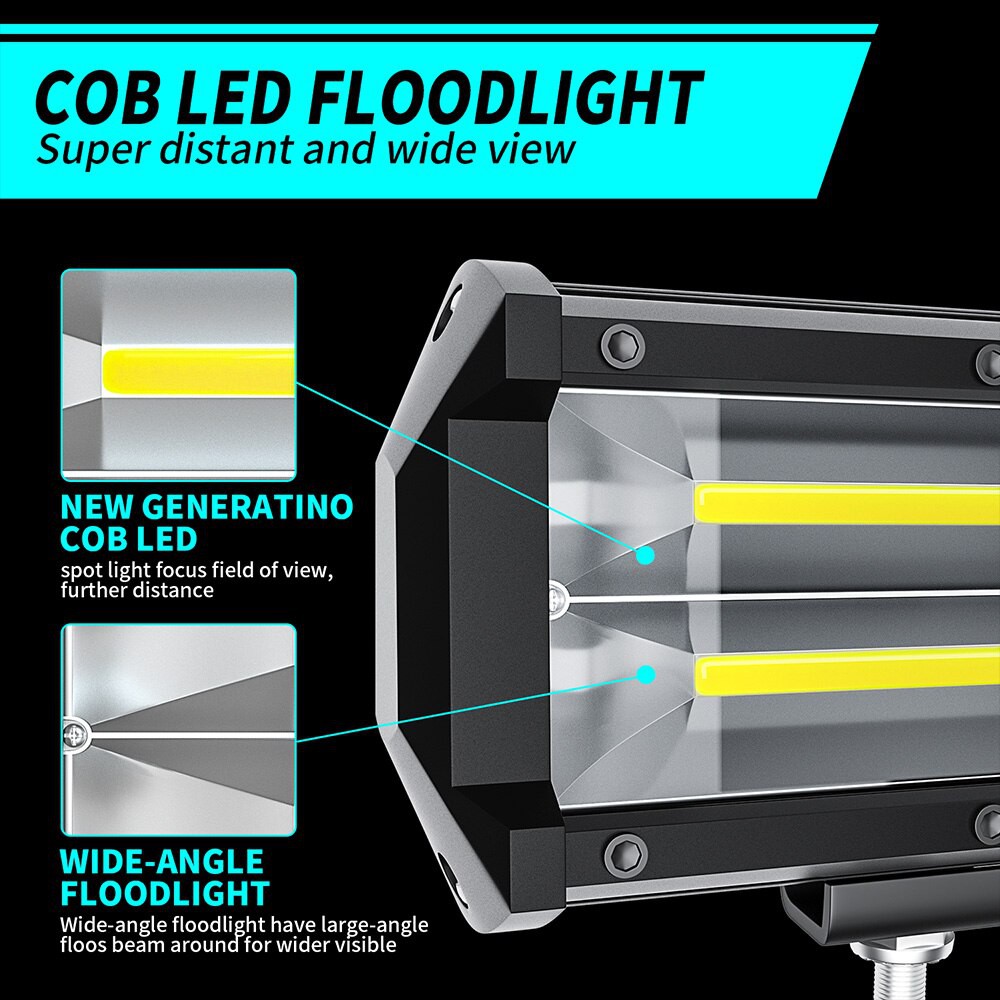 Lampu Tembak lampu senja kota Led fog lamp 72W 4800LM COB dua baris fokus  warna putih