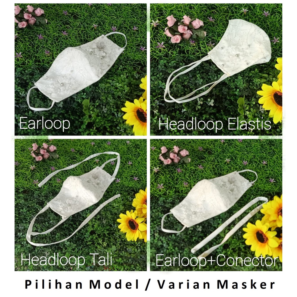 masker cantik bunga3D sepasang Utk akad nikah ijab pesta wedding pernikahan pengantin &amp; kondangan