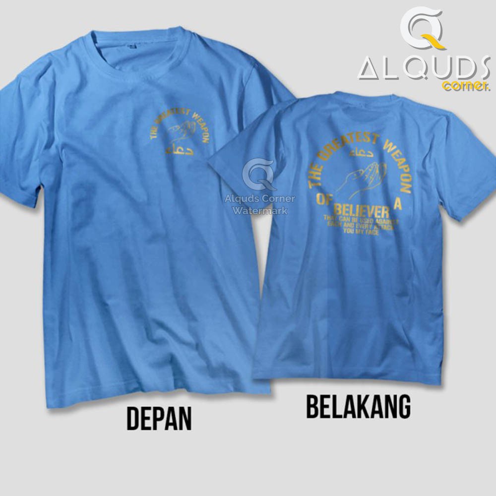Kaos Santri Muslim Premium DOA GREATEST WEAPON / Baju Distro Dakwah Islami Sahabat Nabi / 3490-3