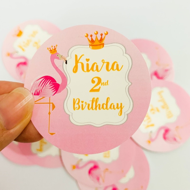 

Flamingo Sticker Pudding Birthday / Souvenir / Hampers / Bento / Nasi Kotak Ulang Tahun