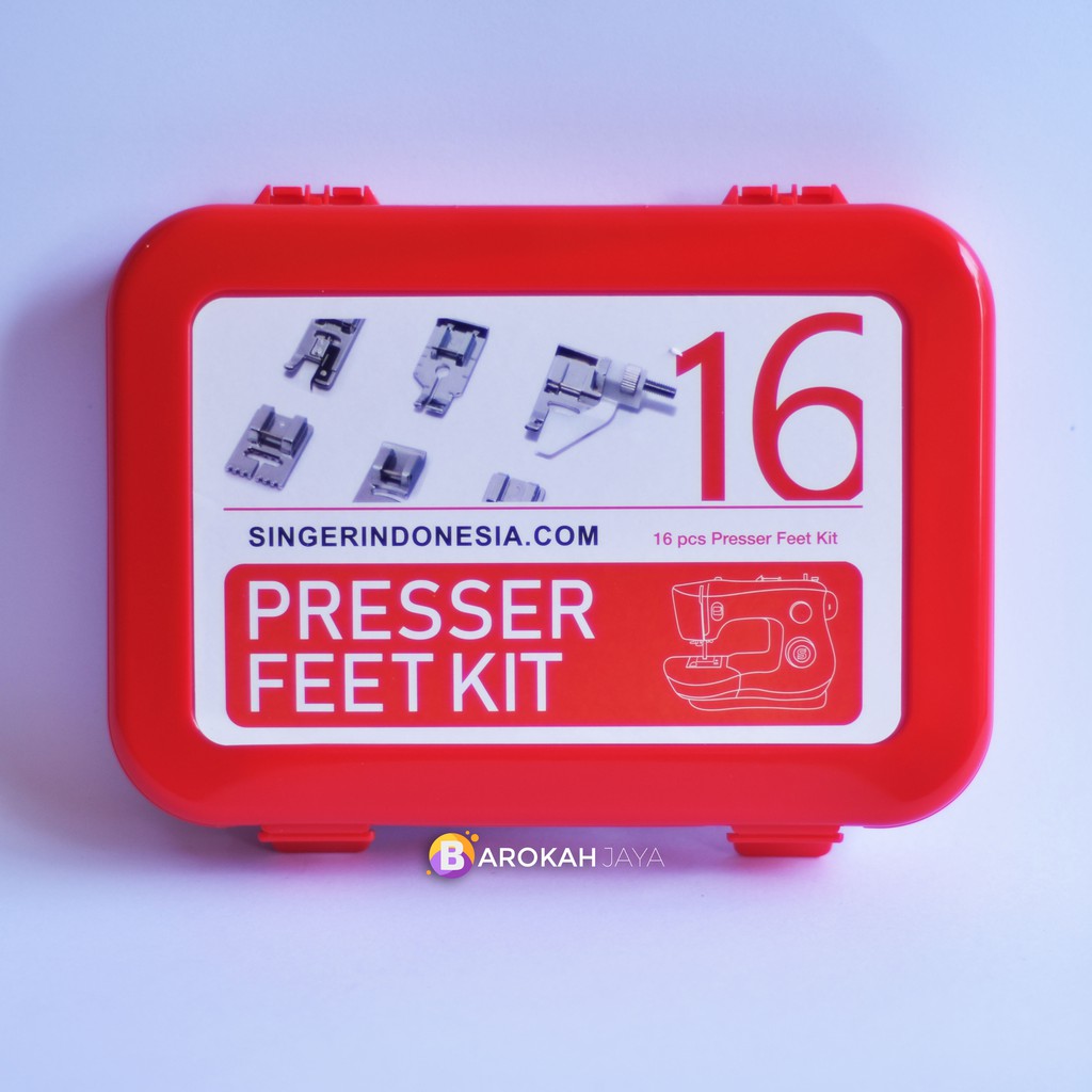 Sepatu Set Mesin Jahit Portable 16 pcs / Presser Feet Kit SINGER