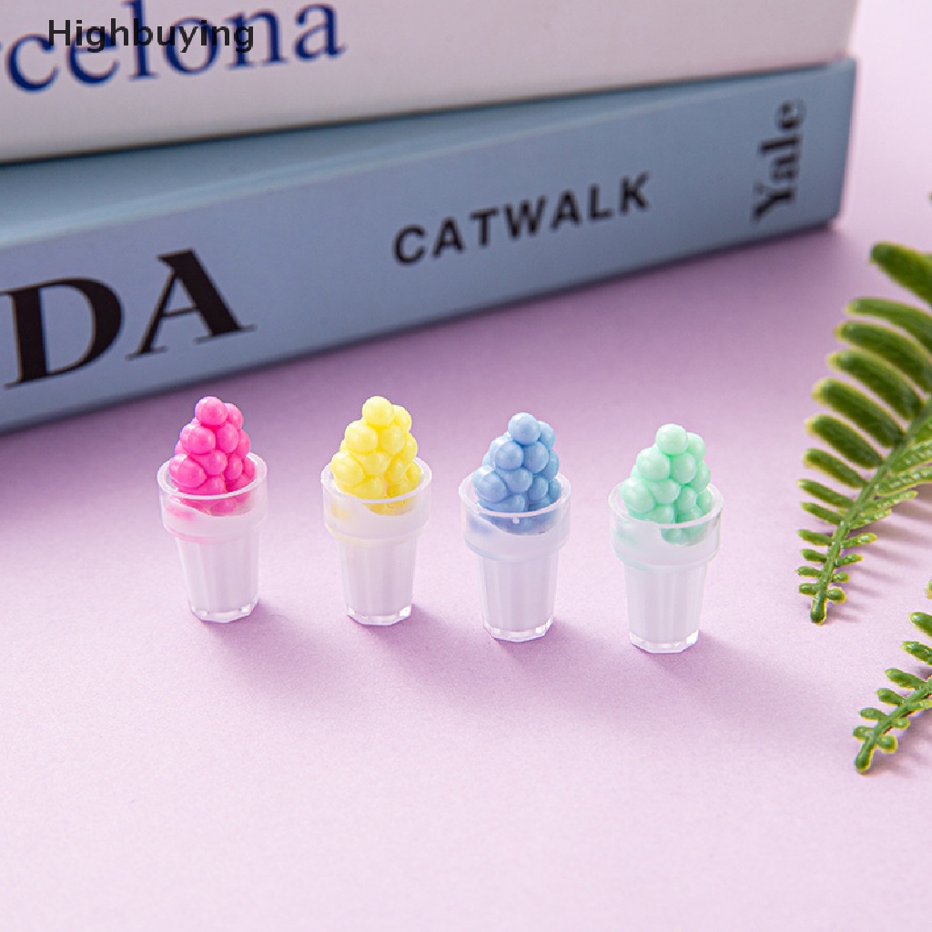 Hbid 10PCS / Set Mainan Miniatur Gelas Milk Tea Bahan Resin Skala 1: 12 Untuk Dekorasi Rumah Boneka Glory
