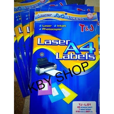 

STICKER LABEL T&J UKURAN A4 LASER TJ L01