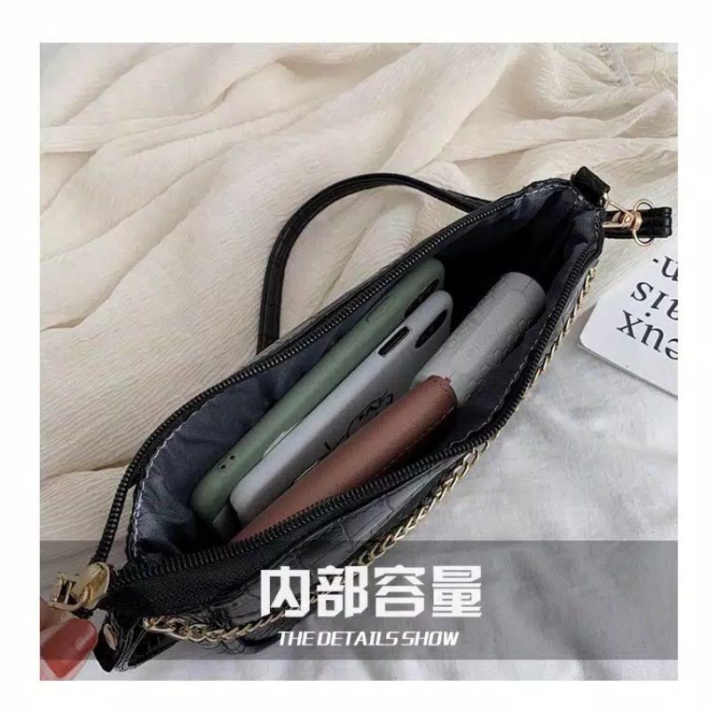 Alligator Bag Double Chain Tas Wanita Double Rantai Tas Slempang Rantai Wanita Sling Bag Rantai Wanita Tas Wanita Model Korea Tas Wanita Tomboy Tas Make Up Wanita Tas Makeup Wanita Tas Simple Wanita Tas Modern Wanita Tas 2001 Tas Anti Air Wanita