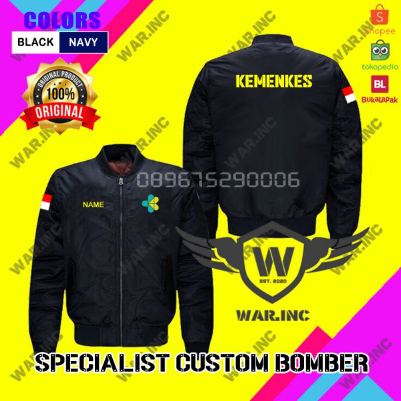 jaket Kemenkes custom bomber