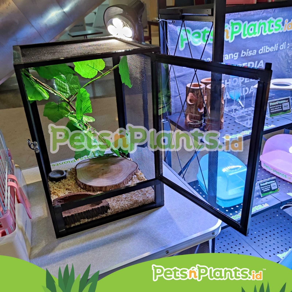 Kandang Reptil PnP - Reptile Terarium Vivarium Akrilik Aluminium Wiremesh Import