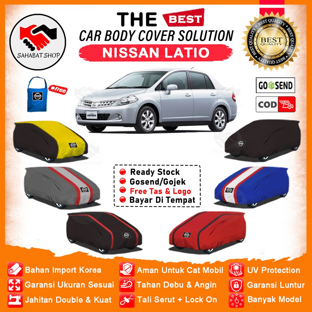 Sahabat Body Cover Mobil Latio / Sarung Penutup Nissan Latio Outdoor / Mantel Tutup Selimut Pelindung Kerudung Pembungkus Kelambu Jas Mantol Kerodong Bungkus Terpal Tutupan Mobil Sedan Latio Anti Air Waterproof Model Orange